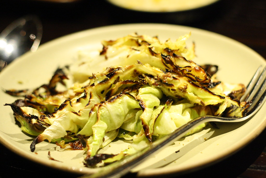 charred cabbage on a plate